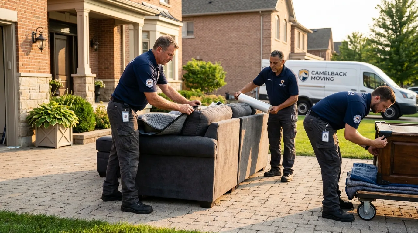 Large estate moving crew wrapping furniture in White Sulphur Springs, WV