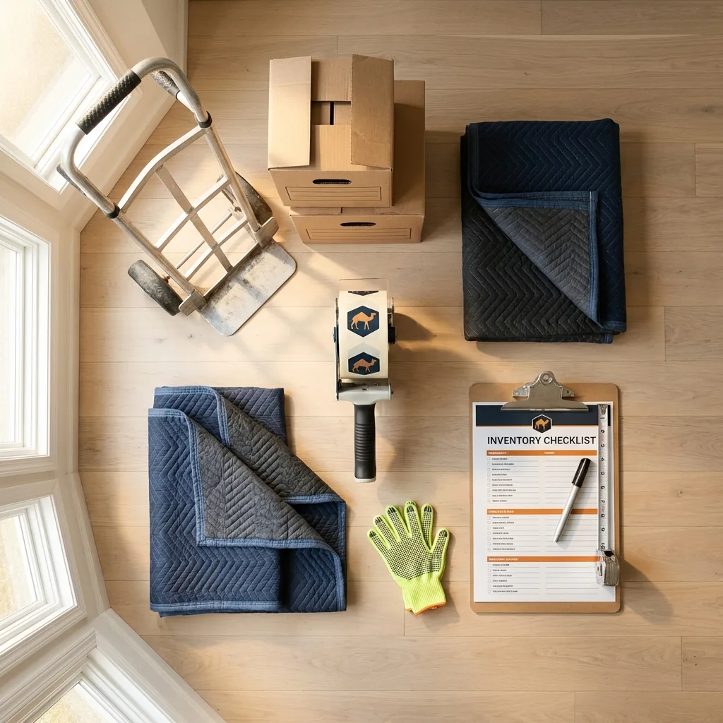 Professional moving supplies and packing materials layout for White Sulphur Springs residential relocations